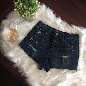 Hollister Short Short High Rise Jean Shorts Sz 0